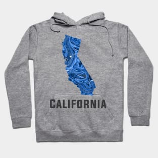 California state map abstract blue Hoodie